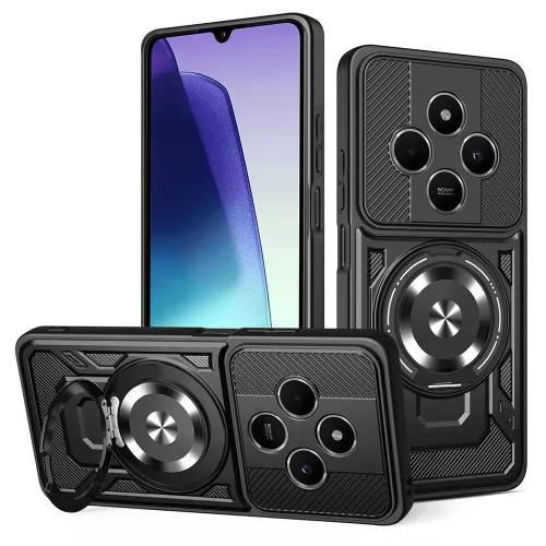 Techsuit - RuggedCam ütésálló tok - Xiaomi Redmi 14C / Poco C75 - Fekete