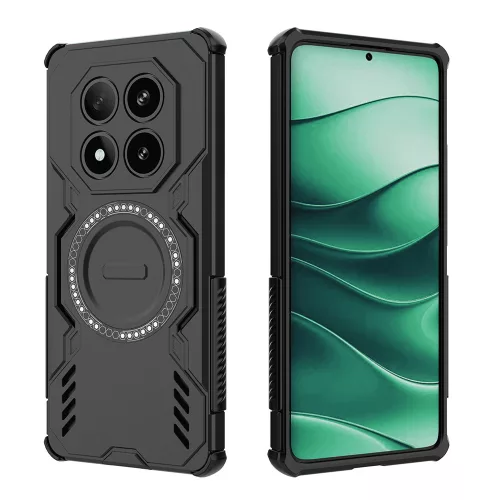 Techsuit - ArmorMag ütésálló tok - Xiaomi Redmi Note 14 Pro 5G / Poco X7 - Fekete