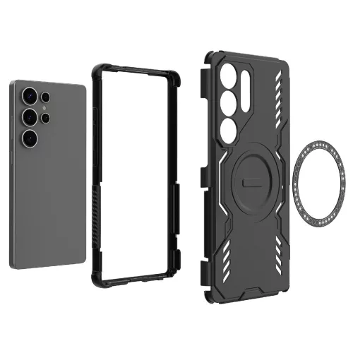 Techsuit - ArmorMag ütésálló tok - Samsung Galaxy S25 Ultra - Fekete