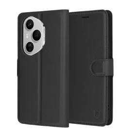   Techsuit - Leather Folio kinyitható tok - Honor 400 Pro - Fekete