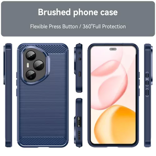Techsuit - Carbon szilikon tok - Honor 400 Pro - Kék