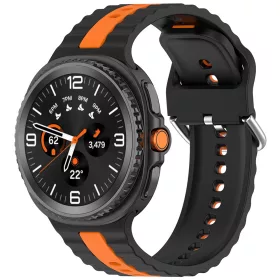   Techsuit - Watchband (W078) - Samsung Galaxy Watch8 40mm/Watch8 44mm/Watch8 Classic/Watch9 40mm/Watch9 44mm - Black / Orange