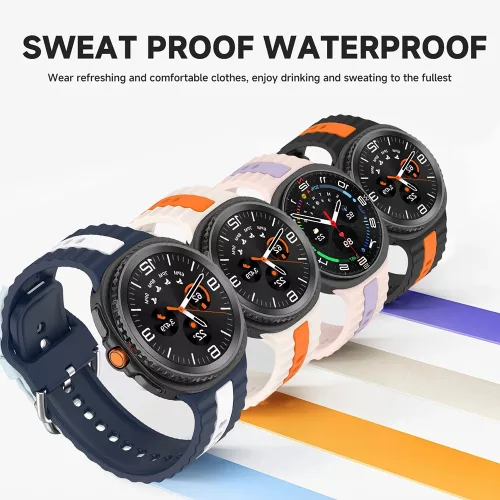 Techsuit - Watchband (W078) - Samsung Galaxy Watch8 40mm/Watch8 44mm/Watch8 Classic/Watch9 40mm/Watch9 44mm - Black / Orange