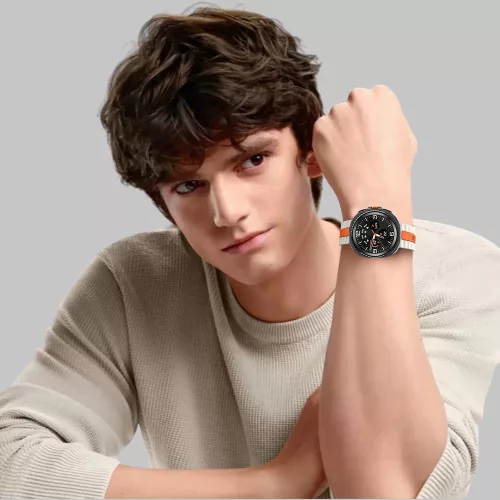 Techsuit - Watchband (W078) - Samsung Galaxy Watch8 40mm/Watch8 44mm/Watch8 Classic/Watch9 40mm/Watch9 44mm - Black / Orange