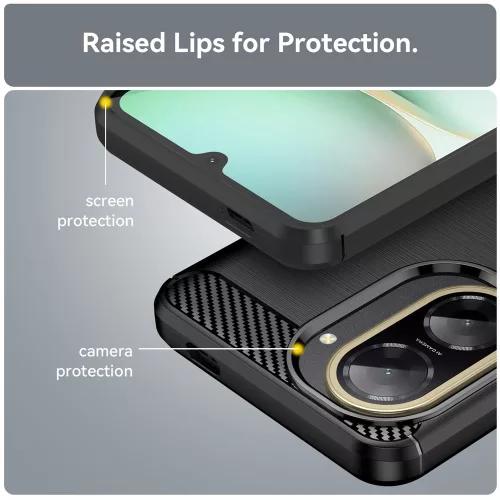 Techsuit - Carbon szilikon tok - Xiaomi Redmi A5 4G (Regional) - Fekete