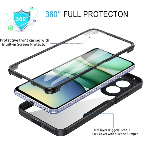 Techsuit - ColorVerse 360 tok kijelzővédővel - Xiaomi Redmi A5 4G (Regional) - Fekete