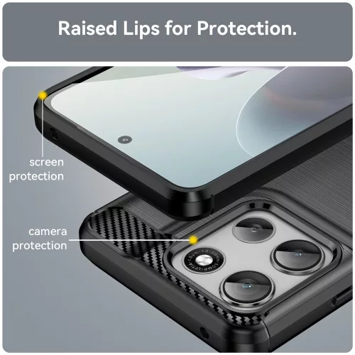 Techsuit - Carbon szilikon tok - Motorola Moto G56 - Fekete