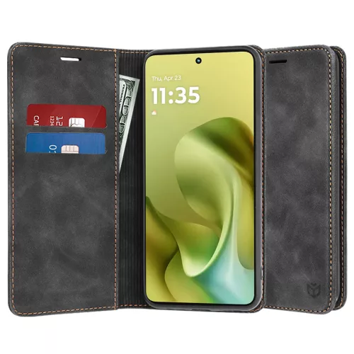 Techsuit - Confy Cover kinyitható tok - Motorola Moto G86 - Fekete