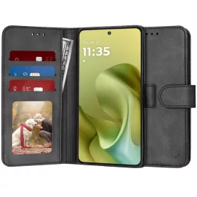   Techsuit - Diary Book kinyitható tok - Motorola Moto G86 - Fekete