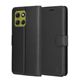 Techsuit - Leather Folio - Motorola Moto G86 - Black
