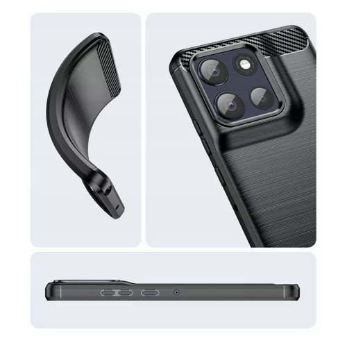 Techsuit - Carbon szilikon tok - Motorola Moto G86 - Fekete