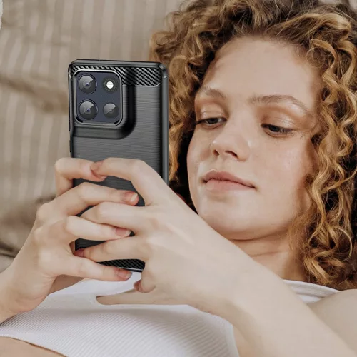 Techsuit - Carbon szilikon tok - Motorola Moto G86 - Fekete