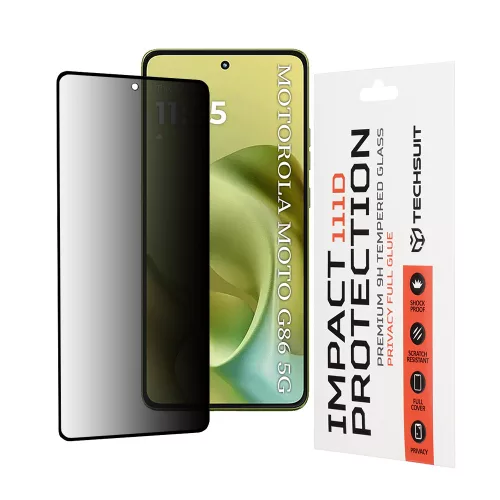 Techsuit - 111D Privacy Full Glue - Motorola Moto G86 / Moto G86 Power - Black