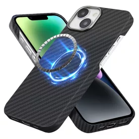 Techsuit - Aramid Fiber MagSafe tok - iPhone 14 - Fekete