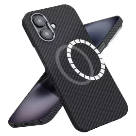 Techsuit - Aramid Fiber MagSafe tok - iPhone 16 - Fekete