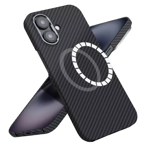 Techsuit - Aramid Fiber MagSafe tok - iPhone 16 - Fekete