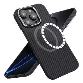   Techsuit - Aramid Fiber MagSafe tok - iPhone 16 Pro Max - Fekete