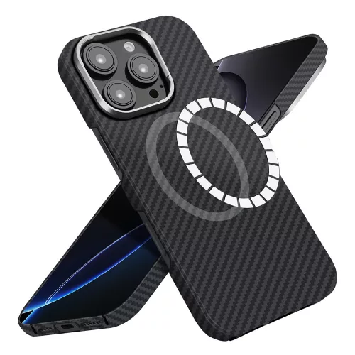 Techsuit - Aramid Fiber MagSafe tok - iPhone 16 Pro Max - Fekete