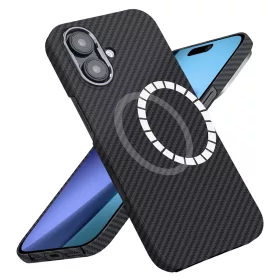 Techsuit - Aramid Fiber MagSafe tok - iPhone 17 - Fekete