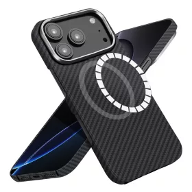 Techsuit - Aramid Fiber MagSafe tok - iPhone 17 Pro - Fekete