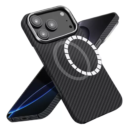 Techsuit - Aramid Fiber MagSafe tok - iPhone 17 Pro - Fekete
