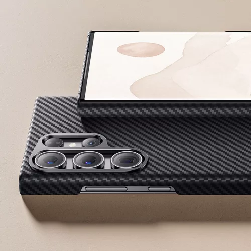 Techsuit - Aramid Fiber MagSafe tok - Samsung Galaxy S24 Ultra - Fekete