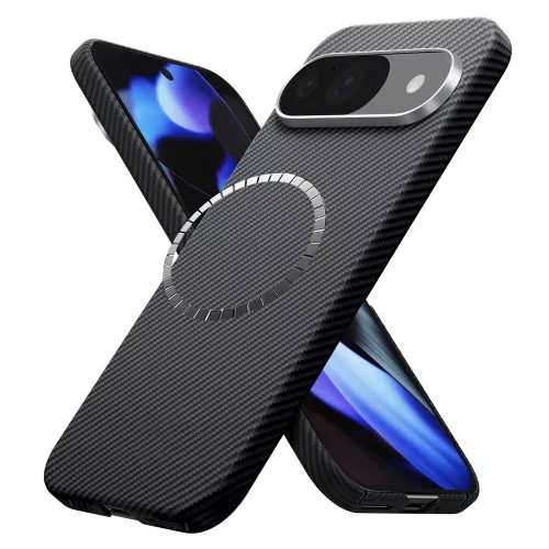 Techsuit - Aramid Fiber MagSafe tok - Google Pixel 9 / 9 Pro - Fekete