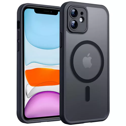 Techsuit - PureFrost MagSafe Ütésálló tok - iPhone 11 - Matt fekete