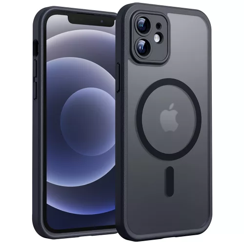 Techsuit - PureFrost MagSafe Ütésálló tok - iPhone 12 - Matt fekete
