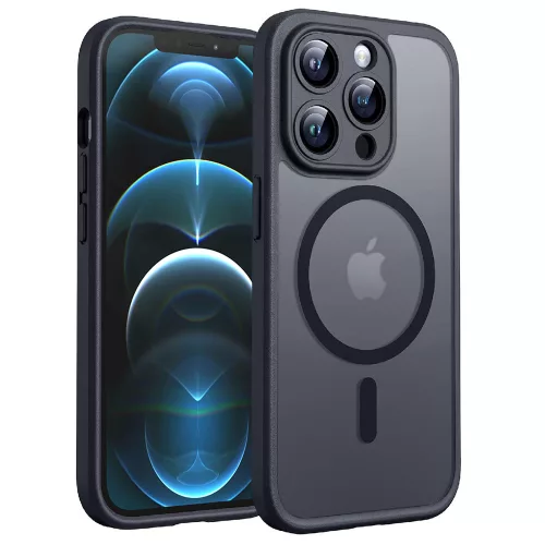 Techsuit - PureFrost MagSafe Ütésálló tok - iPhone 12 Pro Max - Matt fekete