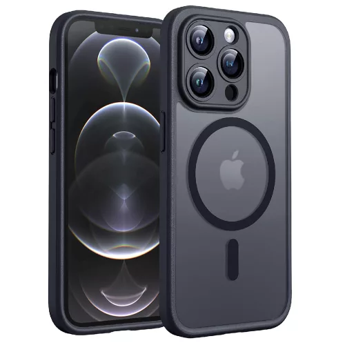 Techsuit - PureFrost MagSafe Ütésálló tok - iPhone 12 Pro - Matt fekete