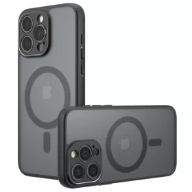   Techsuit - PureFrost MagSafe Ütésálló tok - iPhone 13 Pro - Matt fekete