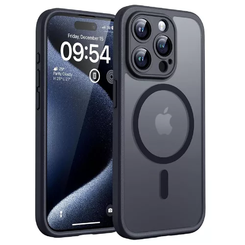 Techsuit - PureFrost MagSafe Ütésálló tok - iPhone 13 Pro - Matt fekete