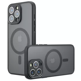   Techsuit - PureFrost MagSafe Ütésálló tok - iPhone 14 Pro Max - Matt fekete