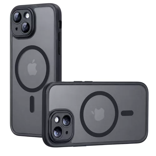 Techsuit - PureFrost MagSafe Ütésálló tok - iPhone 15 - Matt fekete