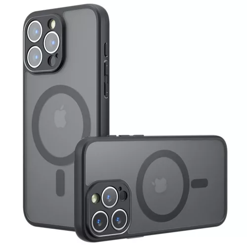 Techsuit - PureFrost MagSafe Ütésálló tok - iPhone 15 Pro - Matt fekete