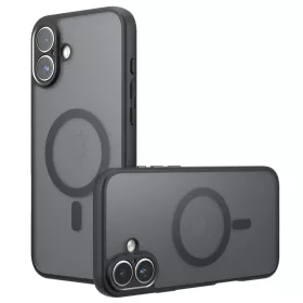   Techsuit - PureFrost MagSafe Ütésálló tok - iPhone 16 - Matt fekete