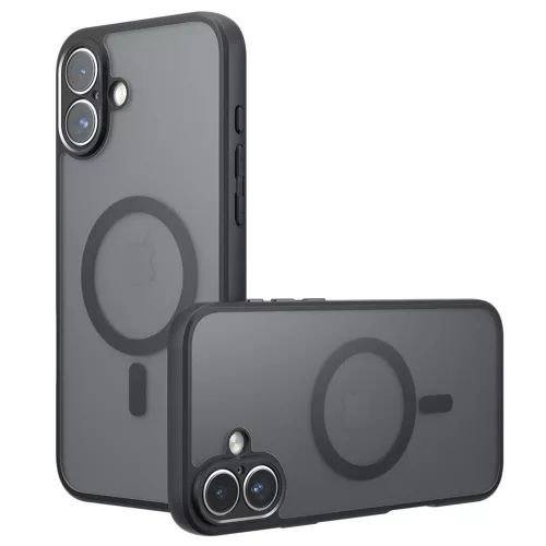 Techsuit - PureFrost MagSafe Ütésálló tok - iPhone 16 - Matt fekete