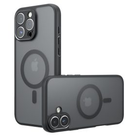   Techsuit - PureFrost MagSafe Ütésálló tok - iPhone 16 Pro - Matt fekete