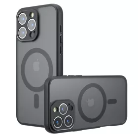   Techsuit - PureFrost MagSafe Ütésálló tok - iPhone 16 Pro - Matt fekete