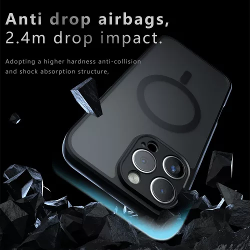 Techsuit - PureFrost MagSafe Ütésálló tok - iPhone 16 Pro - Matt fekete