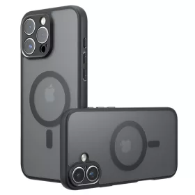   Techsuit - PureFrost MagSafe Ütésálló tok - iPhone 16 Pro Max - Matt fekete