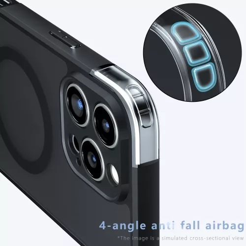 Techsuit - PureFrost MagSafe Ütésálló tok - iPhone 16 Pro Max - Matt fekete
