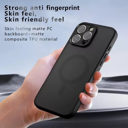 Techsuit - PureFrost MagSafe Ütésálló tok - iPhone 16 Pro Max - Matt fekete