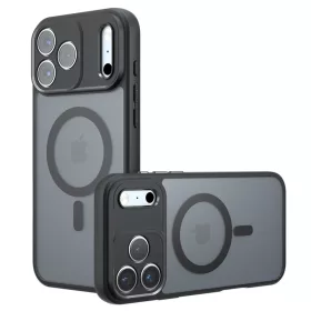   Techsuit - PureFrost MagSafe Ütésálló tok - iPhone 17 Pro Max - Matt fekete