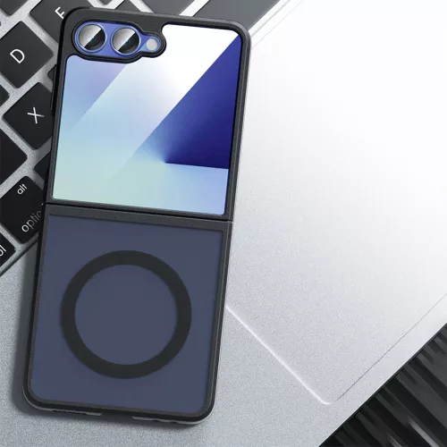Techsuit - PureFrost MagSafe Ütésálló tok - Samsung Galaxy Z Flip7 - Matt fekete