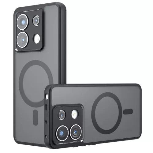 Techsuit - PureFrost MagSafe Ütésálló tok - Xiaomi Redmi Note 13 Pro 5G / Poco X6 - Matt fekete