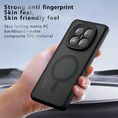 Techsuit - PureFrost MagSafe Ütésálló tok - Xiaomi Redmi Note 14 Pro+ 5G - Matt fekete