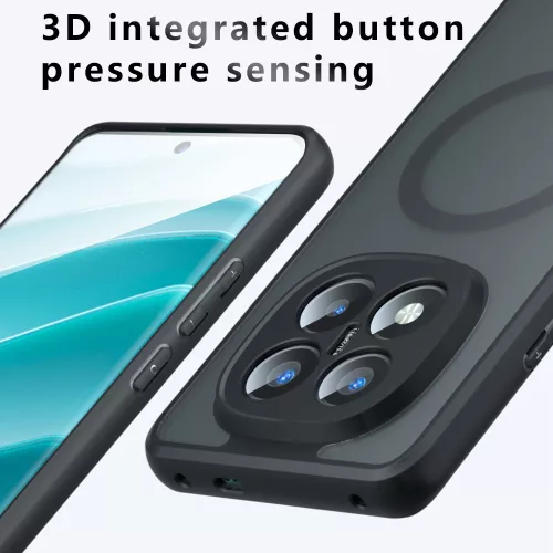 Techsuit - PureFrost MagSafe Ütésálló tok - Xiaomi Redmi Note 14 Pro+ 5G - Matt fekete