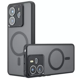   Techsuit - PureFrost MagSafe Ütésálló tok - Xiaomi Redmi Note 14 5G - Matt fekete